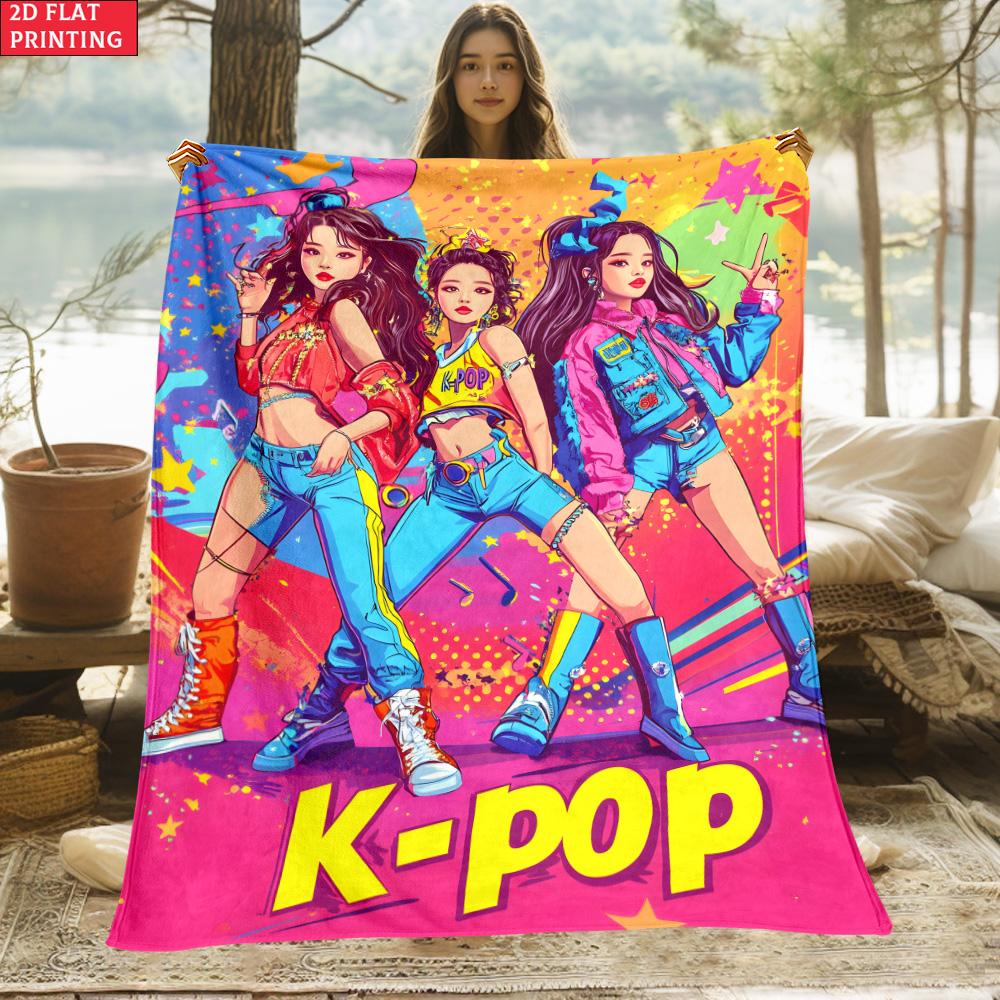 K-POP Print Blanket.Warm and Comfortable Flannel,Bedroom,Sofa,Bed,Chair,Gift,Picnics,Trip, Camp,Blankets.