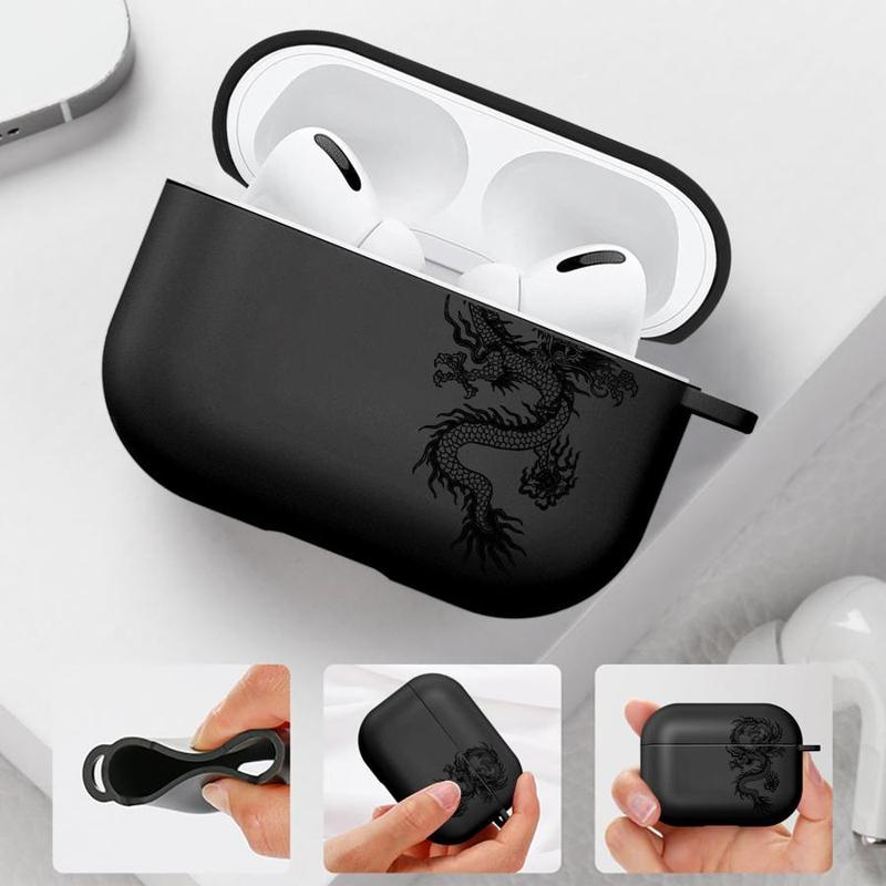 Cool Dragon Pattern Snake and Rose Earphone Cases Cover Case For Airpods 4 2 3 Pro 1 Pro3 Pro2