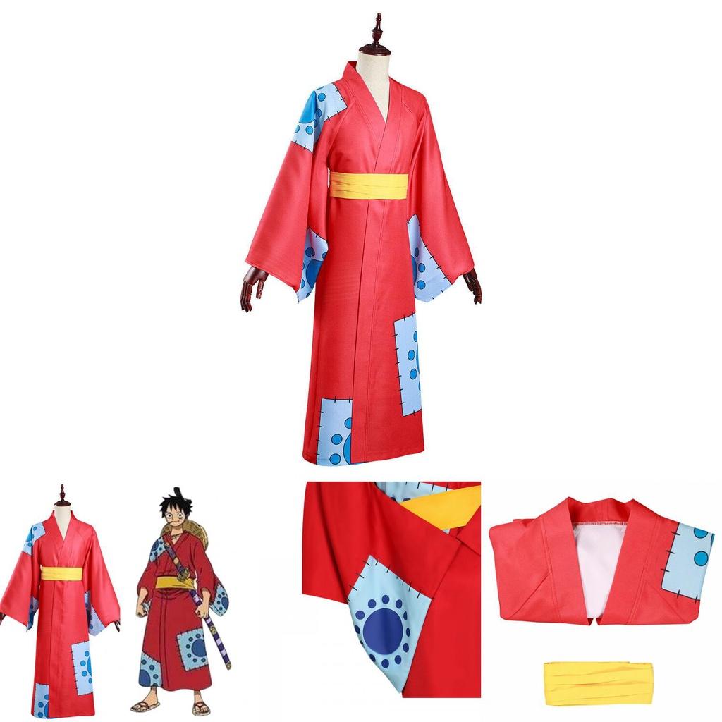 Traje de Cosplay de One Piece País de Wano Para Fans de Monkey D Luffy