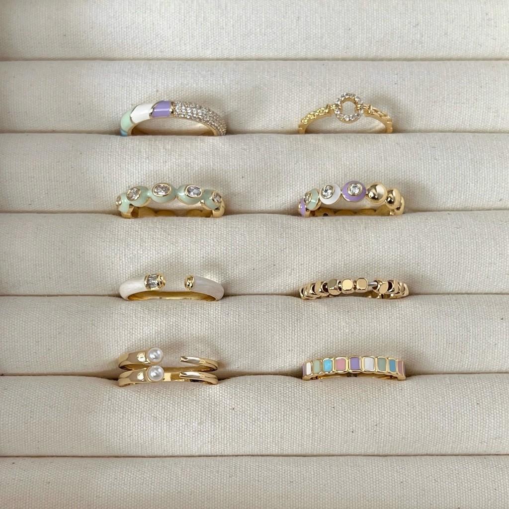 French Adjustable Elegant Style Ring For Women With Unique Geometric Design In Copper Material