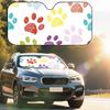Cute Paw Print Cartoon Dog Car Sunshade - Front Windshield Sun Protection