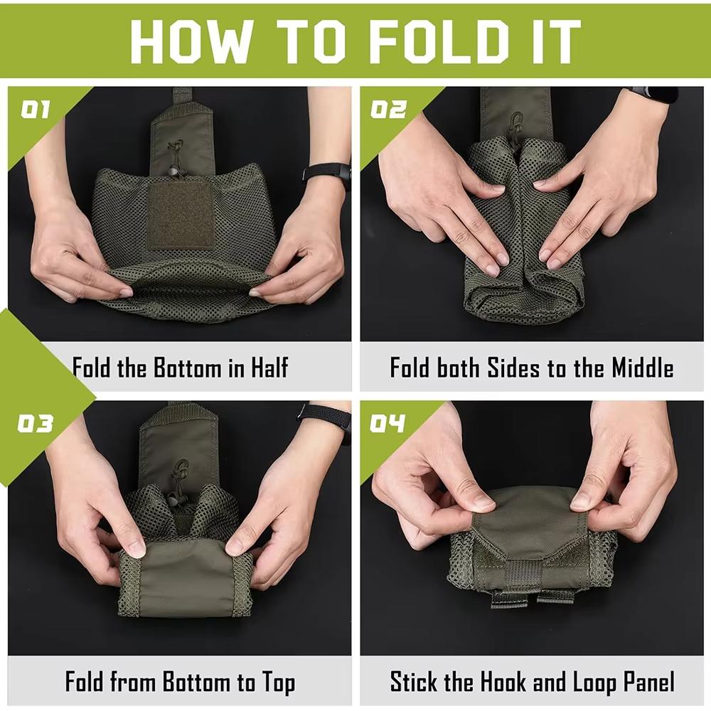 1pc Tactical Foldable Waist Bag Dump Pouch Outdoor Sports Camping Hiking Storage Bag Mini Mesh Bag EDC Utility Hunting Bag