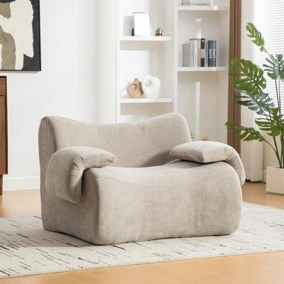 Modulares Kompressionssofa aus Chenille-Stoff, gefüllt mit 30D hoch elastischem Schaumstoff. Leicht zu bewegen dank rutschfester Unterseite, ideal für das Wohnzimmer. Grau