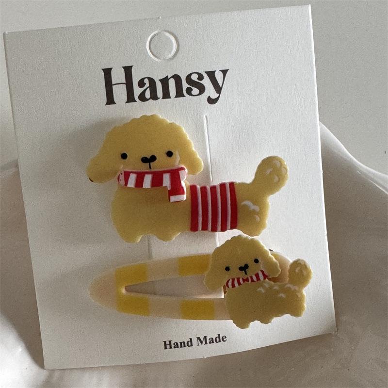 

2-piece Cute Kitten and Puppy Hairpin Set Sweet Girl Fork and Spoon Braid Clips Versatile Cartoon Headband