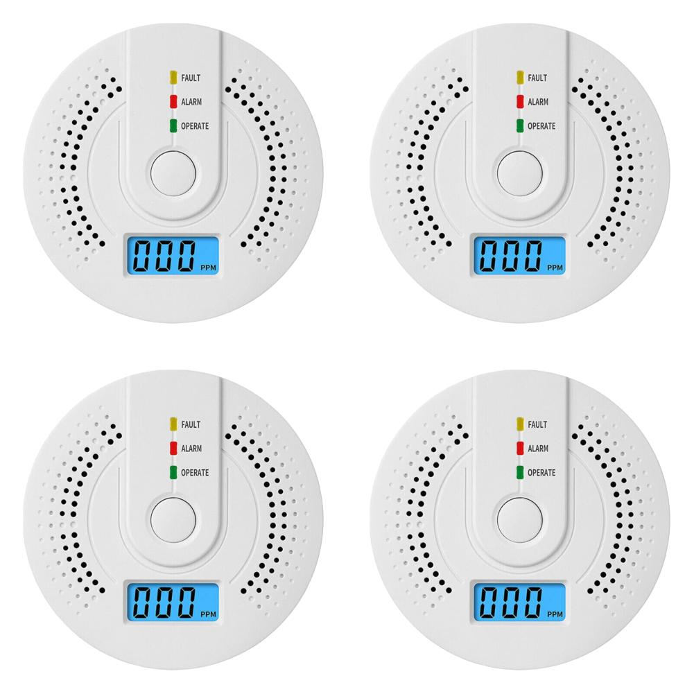 Smart Carbon Monoxide Detector Alarm Sound Warning LCD Digital Display Home Indoor Real-Time CO Monitor Poisoning CO Gas Monitor