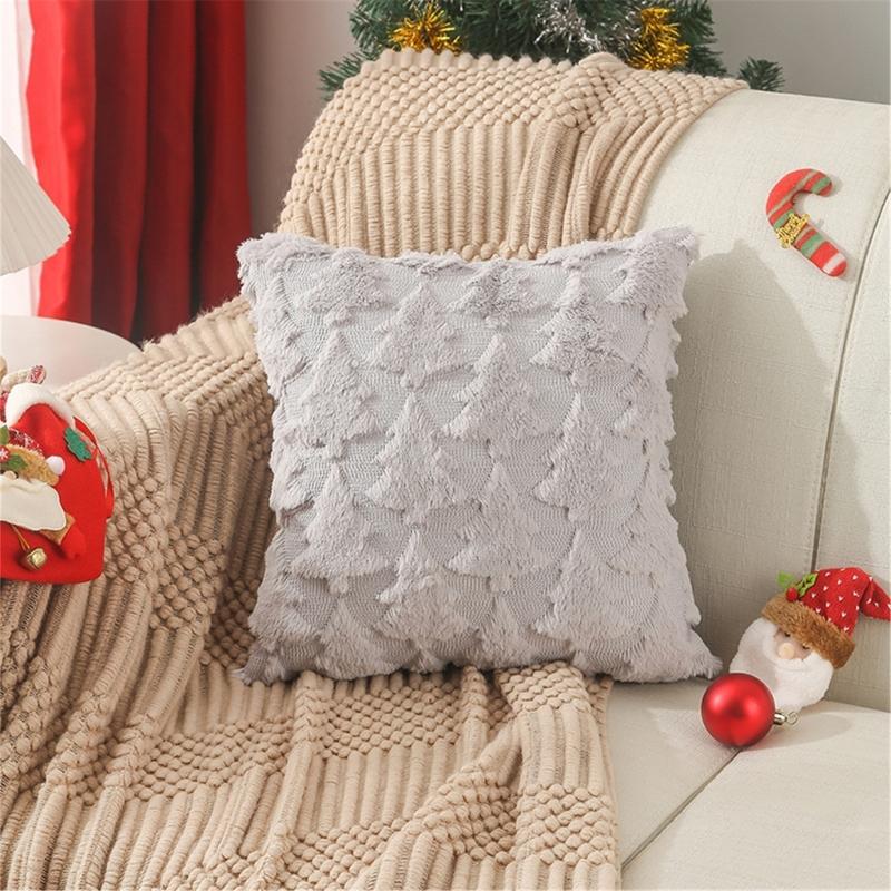 Christmas Cushion Cover Short  Throw Pillow Case Soft Plushie Sofa Pillowcase Cushion Cover Square 1PC