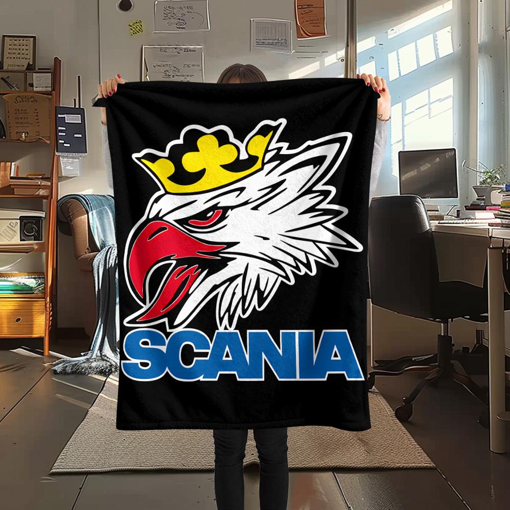 Scania Griffin Head Nákladní Auto Logo Samolepka Deku Deku na Pohovku Kempování Digitální Tisk Venkovní Plyšová Deku Lze Prát v Pračce