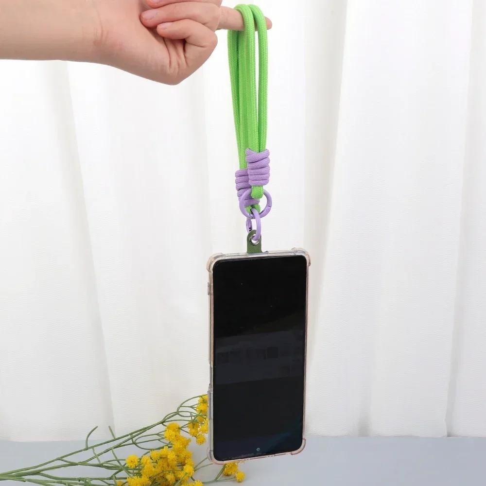 Fashion Woven Mobile Phone Lanyard Colorful Nylon Rope Key Chains Anti-Loss Backpack Pendant for Women Men Climbing Accessories