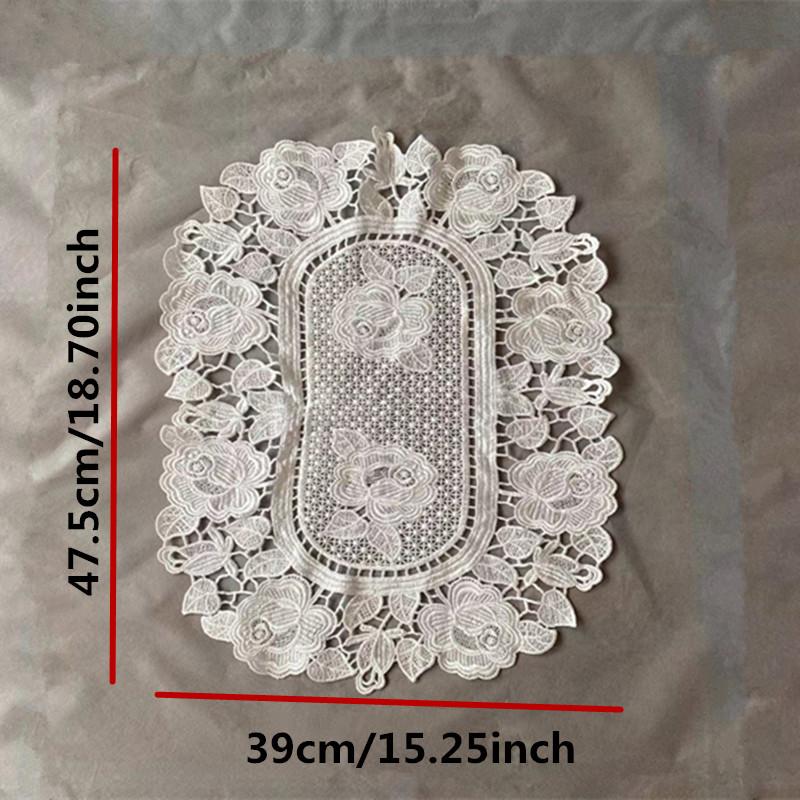 Кружево Белый Овальный Вышитый Ажурный Дорожка Для Стола Скатерть Чехол Флаг Обеденный Чайный Скатерть Кухня Рождество Свадебное Украшение S