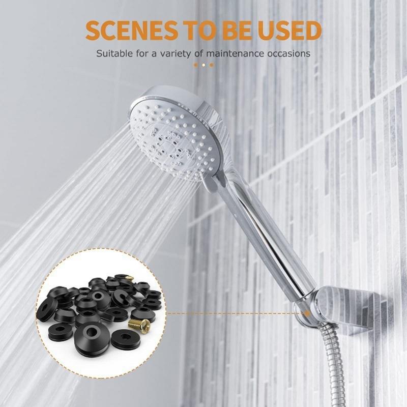 116Pcs Faucet Washer Sealing Gaskets with Screws Flat Beveled Rubber Plumbing Faucet Gasket for Repairing Faucet Leak