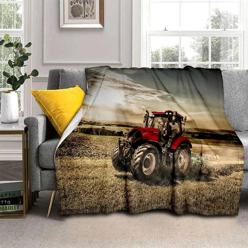 3D Retro Car Tractor Truck Series HD Blanket,Soft Throw Blanket for Home Bedroom Bed Sofa Picnic Travel Office Cover Blanket Kid