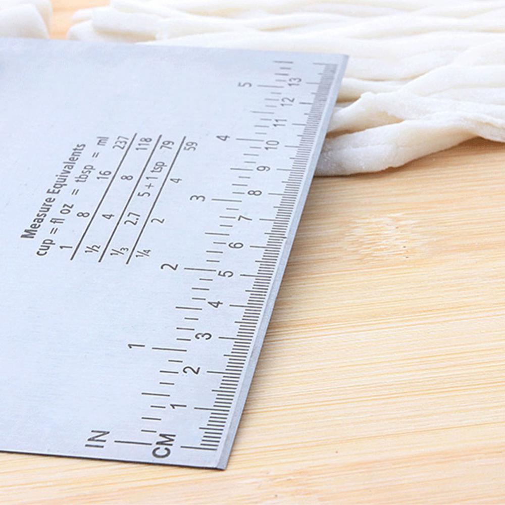 1pc Stainless Steel Scraper Cake Scraper With Scale Dough Scraper Household Diy Cake Baking Sugar Scraper Kitchen Supplies