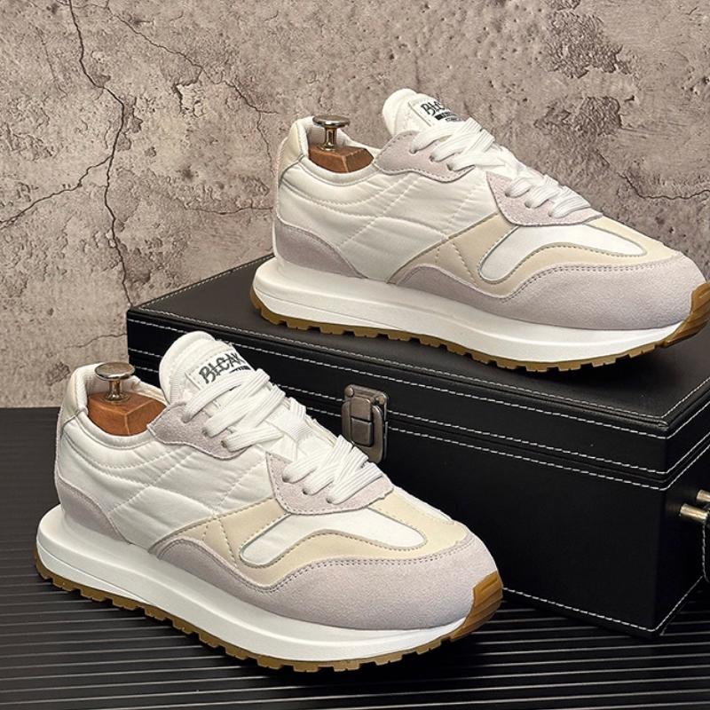 Fashion Thick-soled Insole Height-increasing Sports and Casual Shoes for Men, Comfortable and Breathable Ice Silk Fabric Dad Shoes  B38