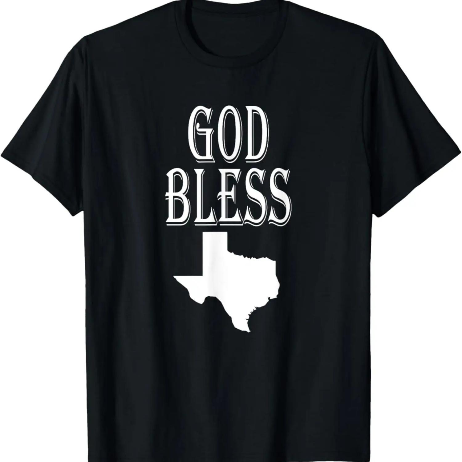

God Bless Texas T-Shirt Christian Religious Church Shirt T-Shirt S чёрный