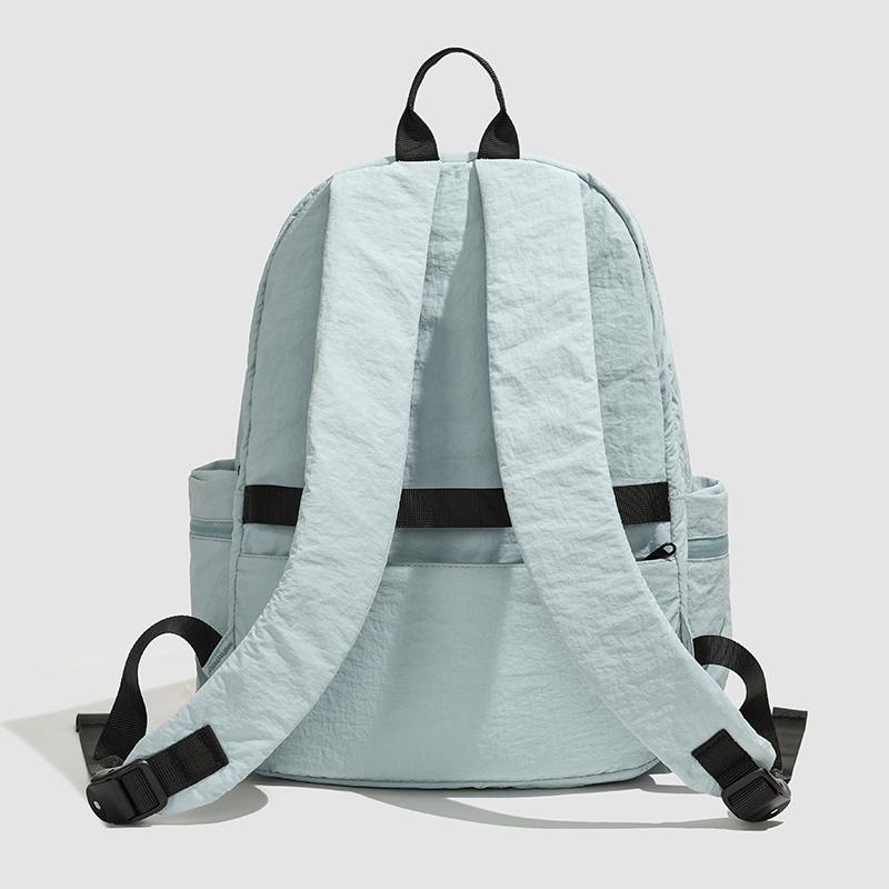 Outdoor Nylon Backpack Women Solid Color Backpack Student Schoolbag