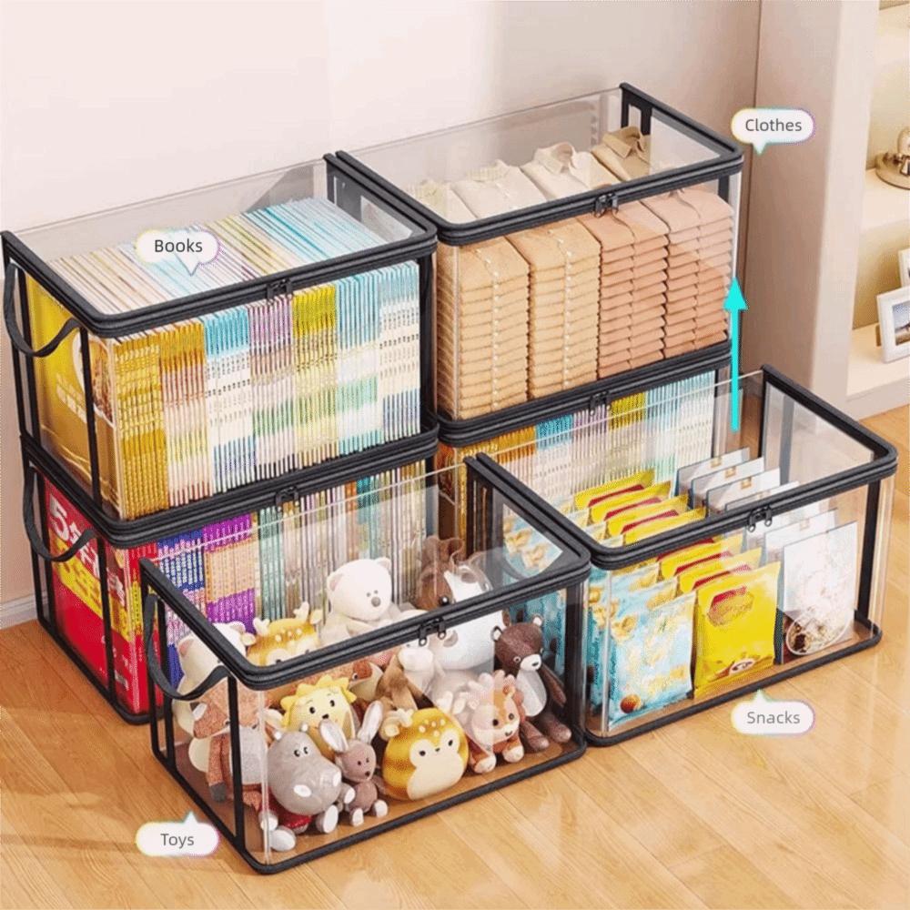 Zipper Comic Book Storage Bag Stackable Clear Pouch Portable Collapsible Pouch  Student