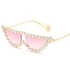 Elegant Retro Cat Eye Sunglasses with Diamond Eyewear Luxury Crystal Shades for Women Men