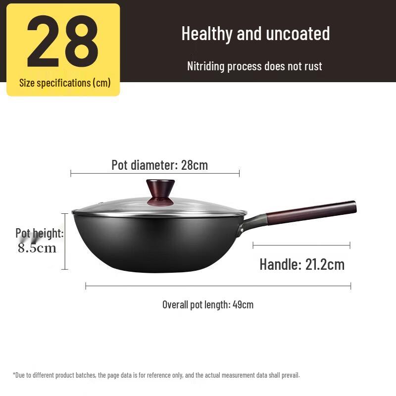 COOKER KING 28cm Non-Coated Cast Iron Wok