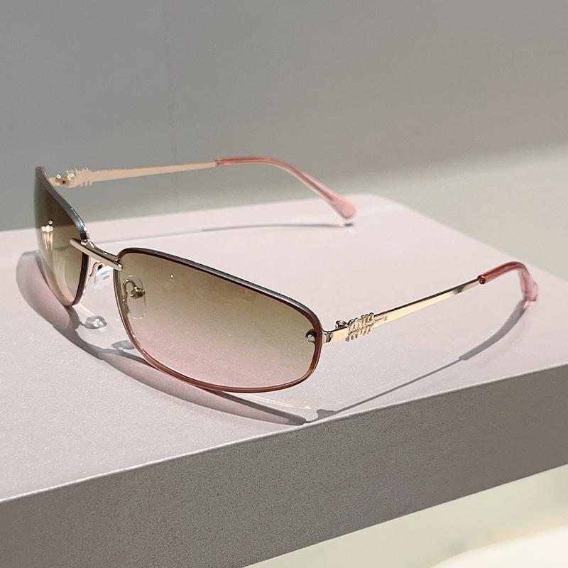 Y2k Rimless Sunglasses Women New Stylish Outdoor Decor Shades Women Trendy Luxury Brand Design Mirror Sun Glasses