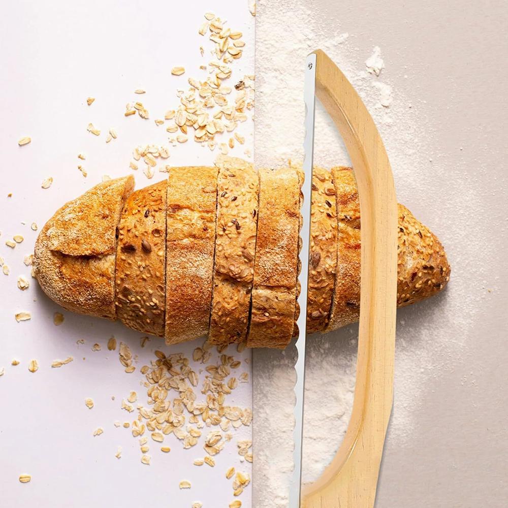 15.75In Bread Slicer For Homemade Bread For Bagels, Baguettes And More