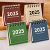 2Pcs 2025 Desk Calendar Mini Desktop Standing Flip Calendar Portable School Stationery Learning Planner Pocket Calendar