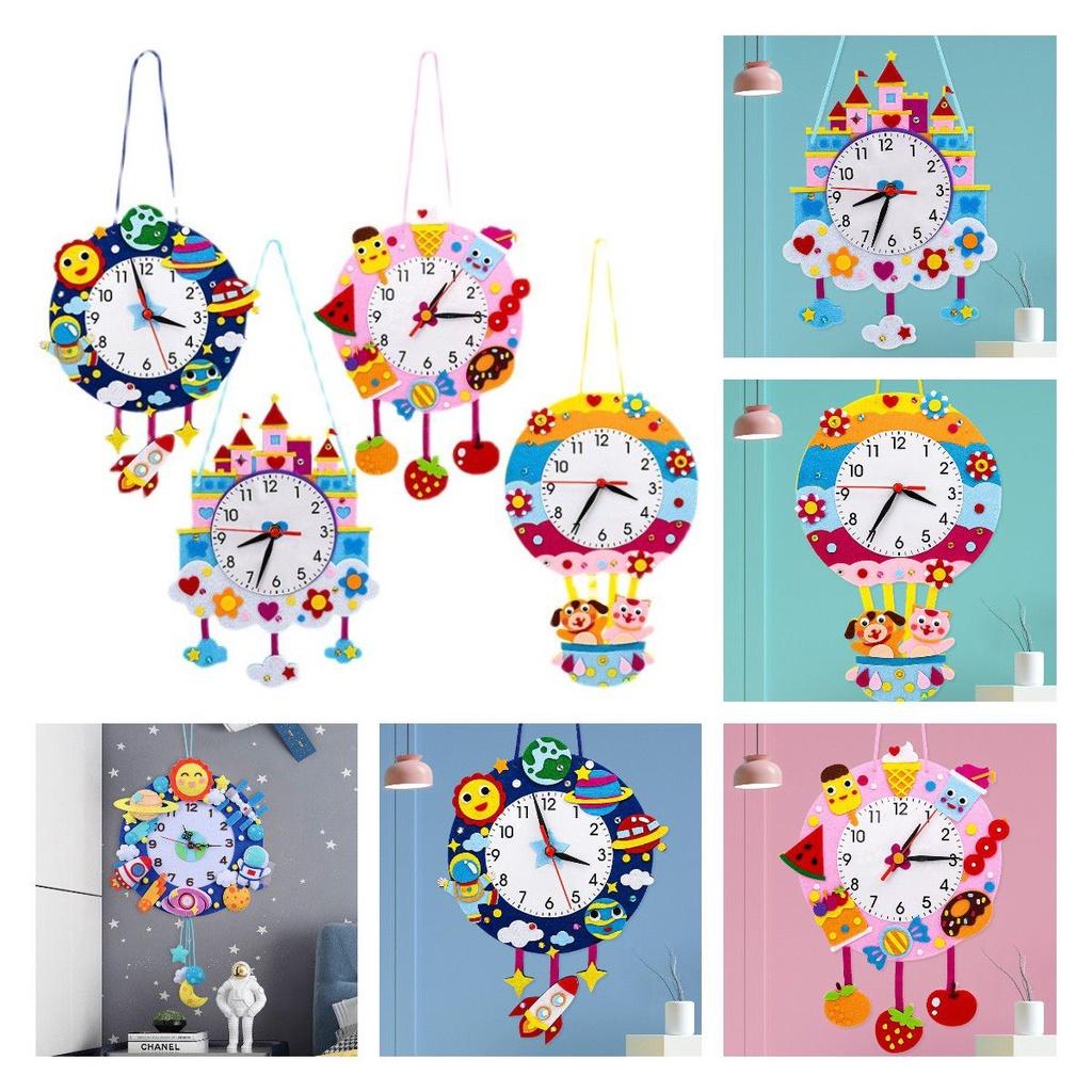 Safe And Colorful Diy Handmade Wall Clock For Kids' Brain Development