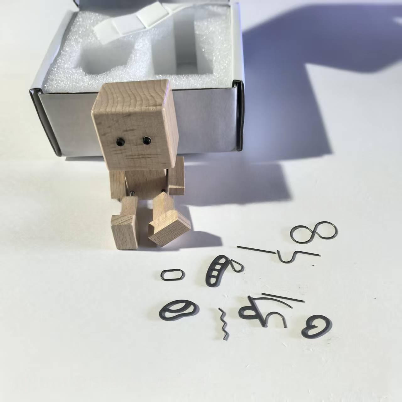 

Wooden Figurines Christmas Doll with Expression Shaking Man Jointed Ornament for Desk , Holiday Gift Car Dashboard Decoration темно-сірий