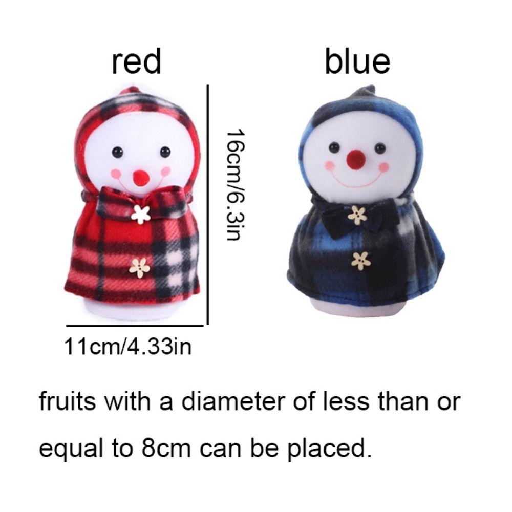 Plush Christmas Gift Bag Red Plaid Skirt Fruit Packaging Bag for 3pcs/set New Year