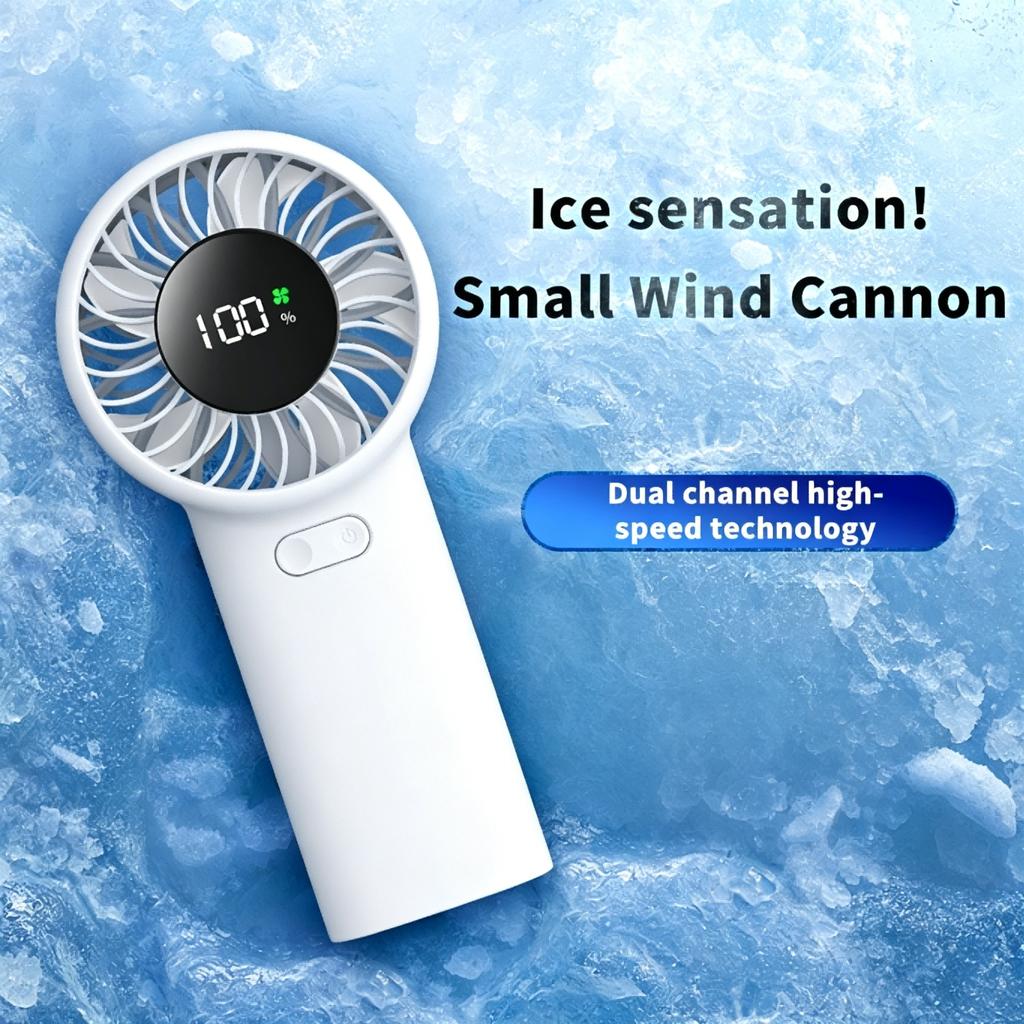 Portable Handheld Mini Fan USB Rechargeable Silent Turbo Cooling Fan for Worship Travel Adjustable Speed School Desk Fan