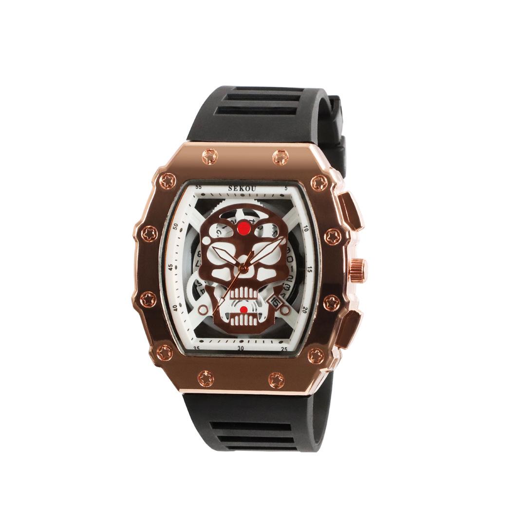 

Персонализированные модные часы в форме бочки Мужские спортивные часы для отдыха Все матчевые часы Полый календарь Светящиеся кварцевые часы