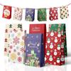 12Pcs Christmas Calendar Gift Bags Countdown Paper Bags For Holiday Party Gift Wrapping Christmas Eve Apple Packaging Bag
