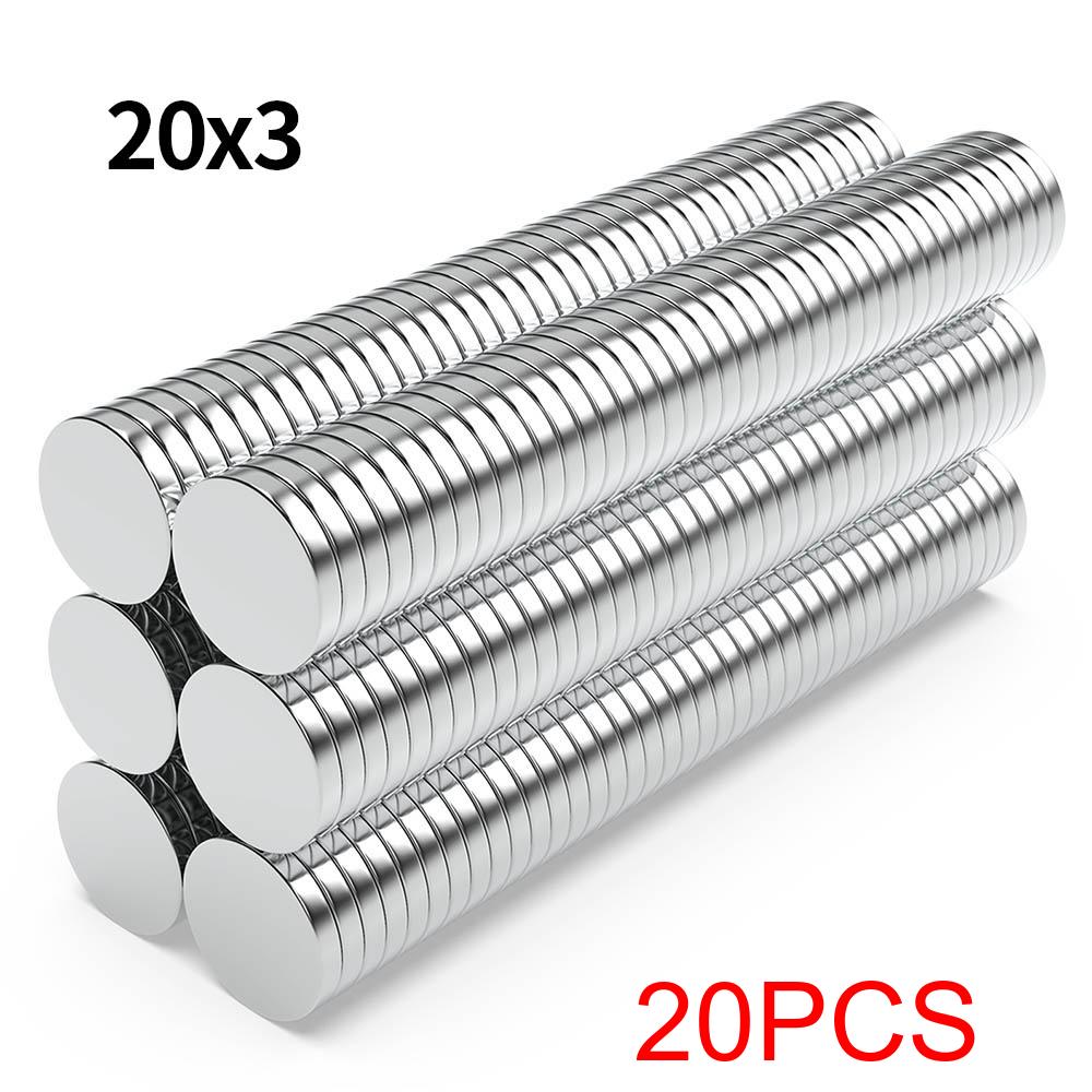 20x3mm Superstarker Neodym-Magnet N35 NdFeB Permanentmagnet Runde Starke Magnete Kühlschrankmagnet