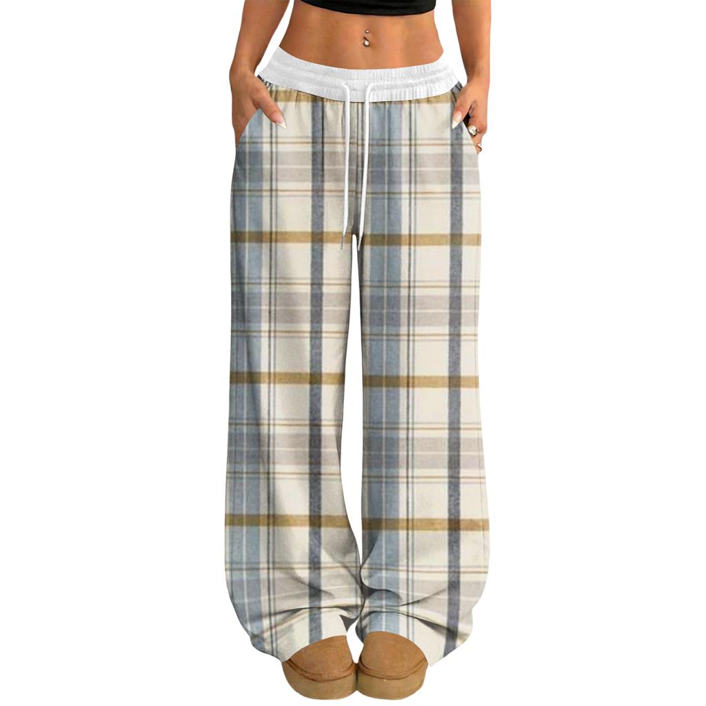 Damskie Codzienne i Modne Elastyczne Spodnie z Szerokimi Nogawkami