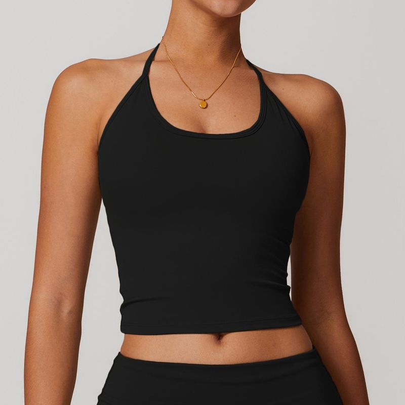 Guangzhou Zechuang Clothing Co., Ltd. Strap Hanging Neck Beauty Back Yoga Vest Strap Chest Pad Casual Tight Sports