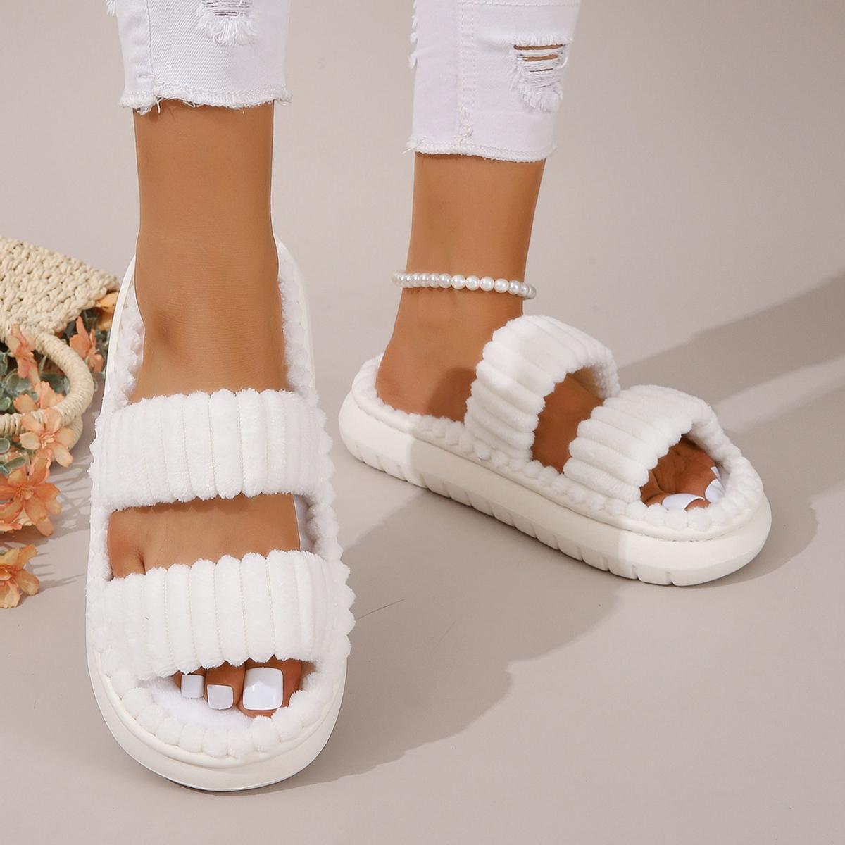 Женские домашние тапочки осень-зима с мехом — фото 4