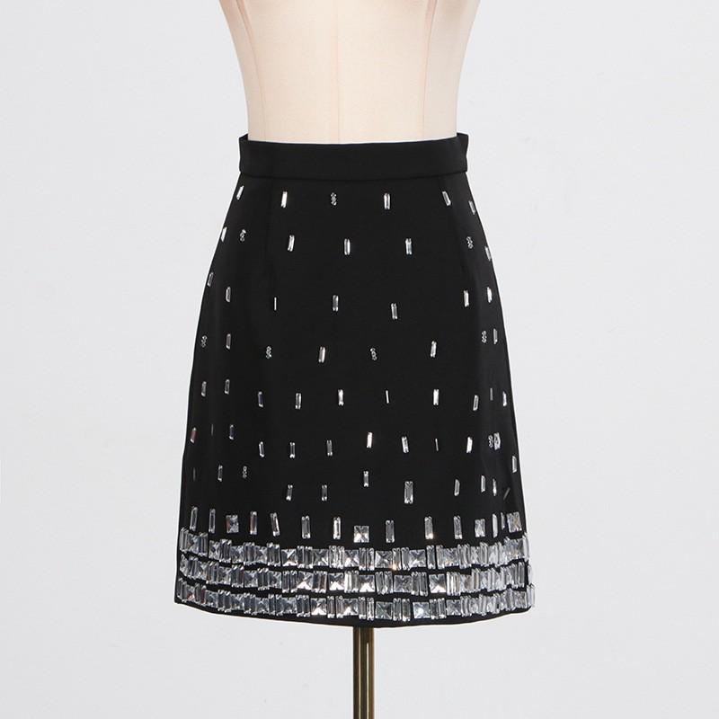 Celebrity Style Heavy Industry Short Top + Hip Skirt Slim High-quality Suit