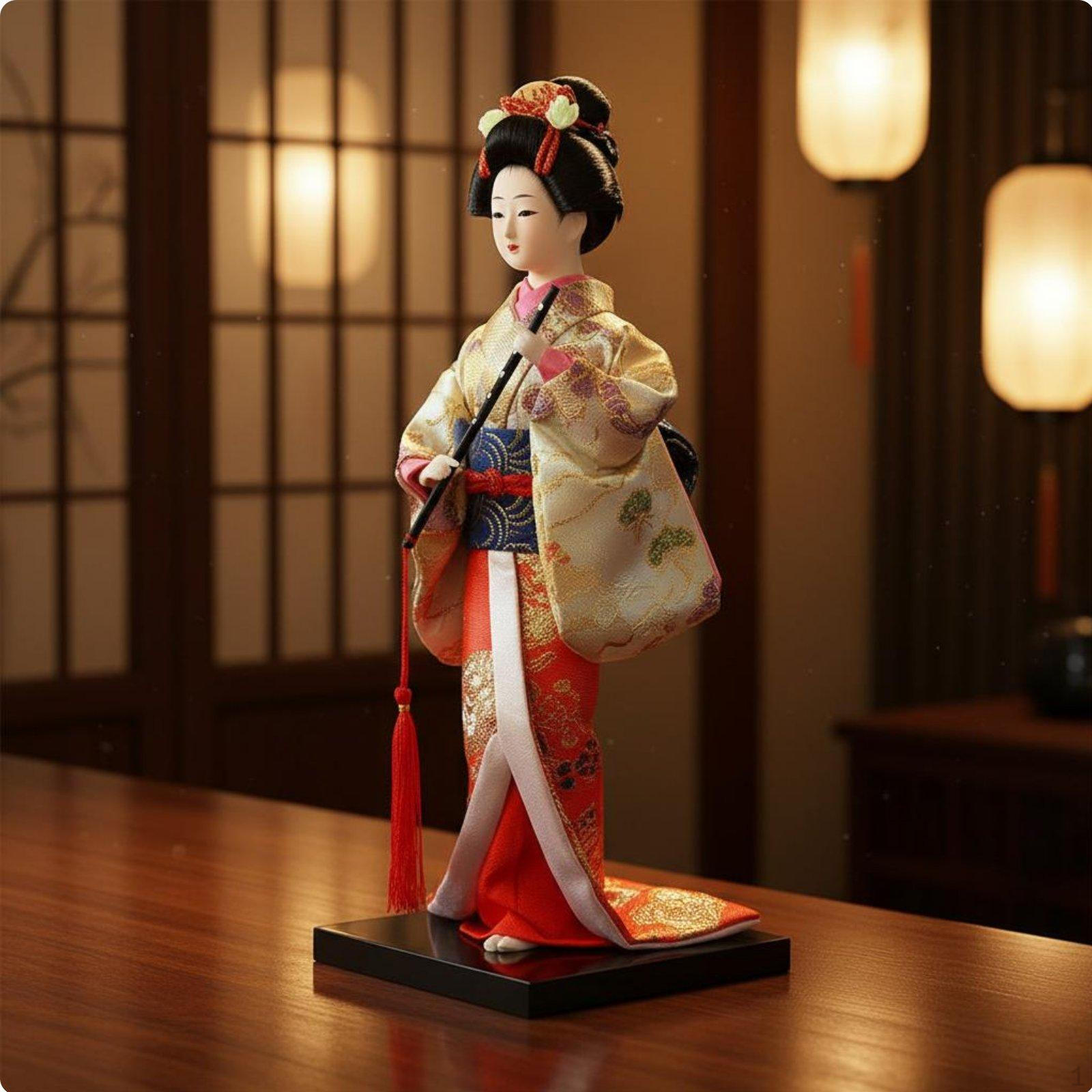 Japanese Geisha Doll Intricate Craftsmanship Traditional Figurine Collectible
