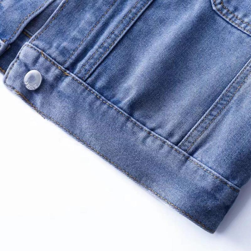 Fashionable Oversized Women's Denim Vest Cardigan Loose Fit Casual All-match with Pockets