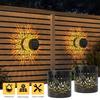 Iron Light Solar Wall Light Hollow Outdoor Garden Light IP65 Rated Solar Wall Lamp  Stairs Post