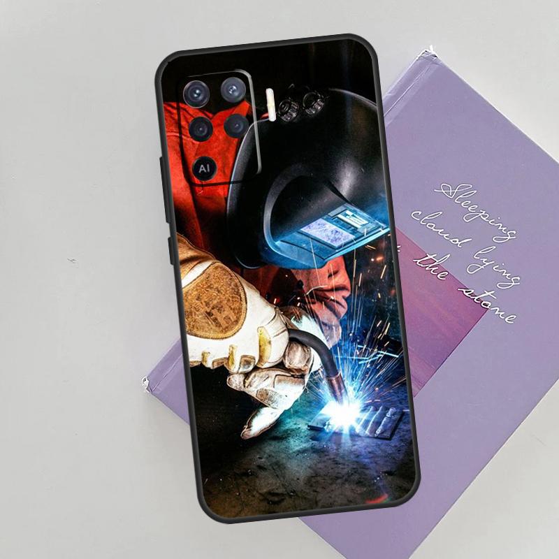 

Welder Welding Hot Metal Worker Phone Case For Oppo A74 A53 A54 A94 A15 A16 A17 A52 A72 A76 A96 A57S A58 A78 A98 Back Cover OPPO A54s