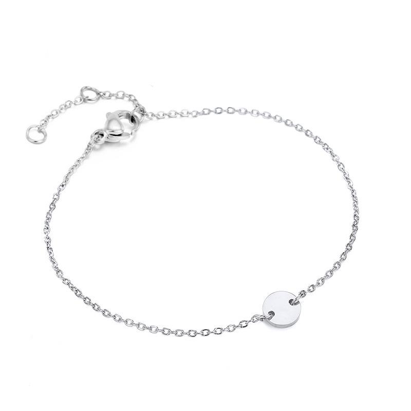 St.delan Adjustable Stainless Steel Engravable Bracelet - European and American Style Round Design