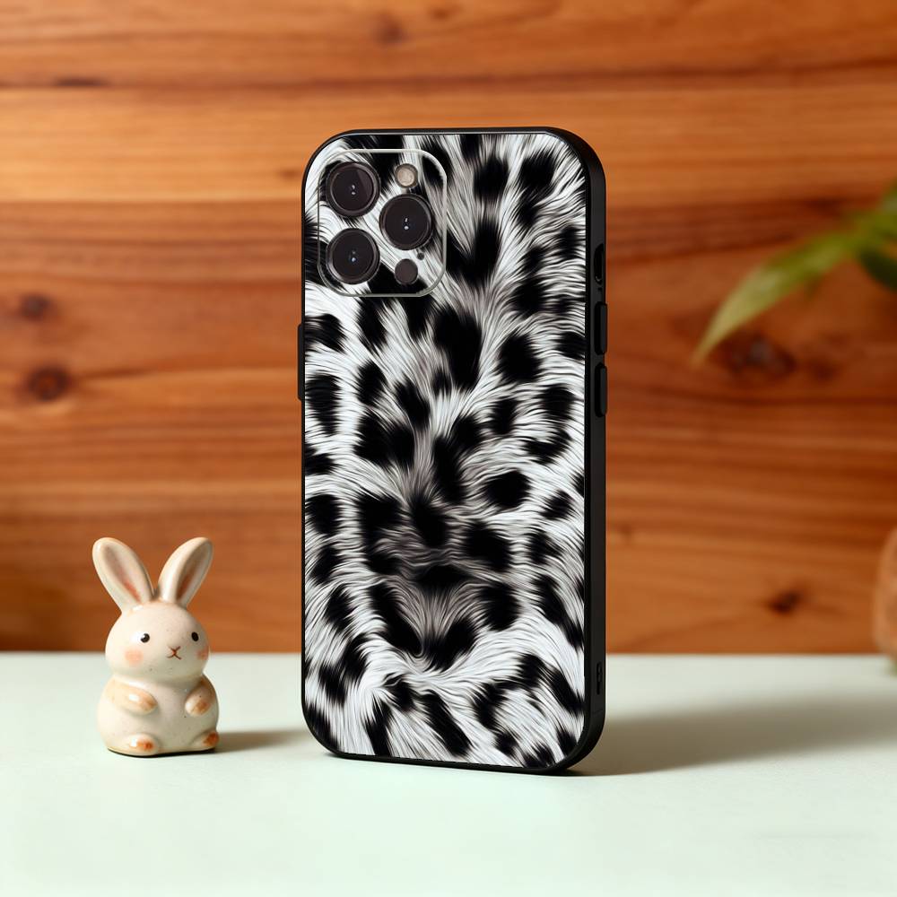 F-Fashion T-Tiger Leopard Print Phone Case For iPhone17,16,15,14,13,12,Plus,Pro Max, 5G Others Soft Black Cover