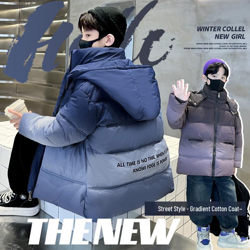 Boys' Winter 2025 Cotton-Padded Jacket - Thickened Down Coat for Kids