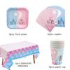 Gender Reveal Disposable Tableware Set Baby Shower Boy Or Girl Plate Napkin Tablecloth Gender Reveal Party Decorations Supplies