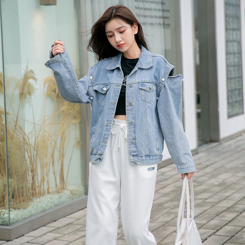 2026 Spring Korean-Style Detachable Sleeve Casual Jacket/Vest - Niche Design Denim Top
