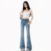 Spring Summer All Star Rhinestone High Waist Slim Stretch Light Tone Fashion Micro Flare Denim Pants Women Casual Pants Oversize Denim Trousers