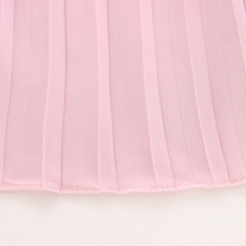 Shop   Women Pleated Banding Long Skirt Blue Pic Wsk 11816