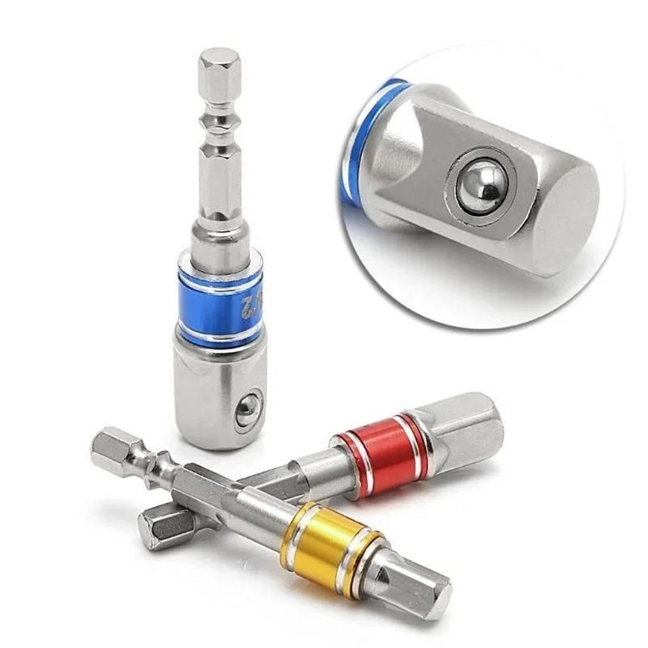 1 Pcs Drill Socket Adapter Impact Drill Extension Drill Bits Bar Socket Adapter 1/4 3/8 1/2 Size Hex Shank Square Head Drill Bit