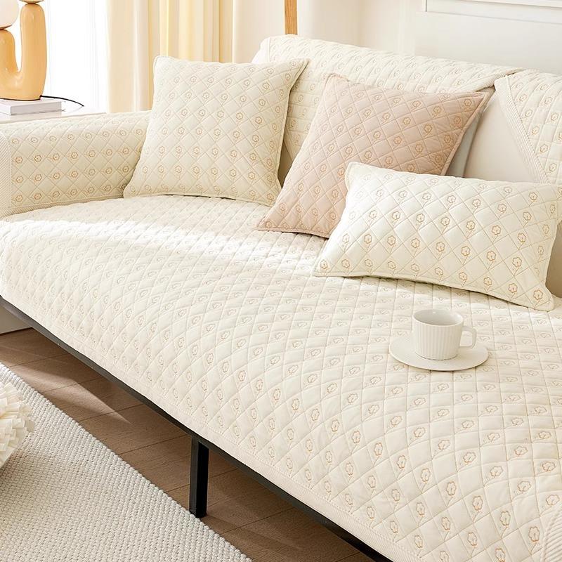 Plush Sofa Cushion Winter Winter Style Thickened Cushion French Cream Style Leather Sofa Cover Cover Cloth Backrest Towel