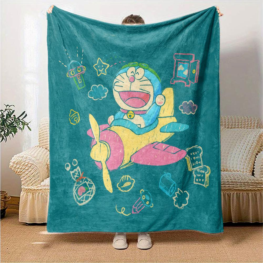 Doraemon Flannel Blanket, High quality Comfortable for All Seasons, Home Decor, Warmth and Comfort